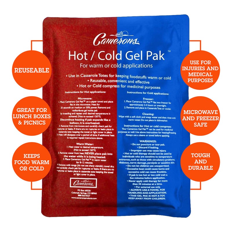 Camerons Products Camerons Hot or Cold Gel Pack - XL Ice & Heating Pack (8"x11") - Large Reusable Pak Keeps Temperature - Use in Casserole Carrier & Lunch Box for Food -Use as Warm & Cold Compress & Physical Therapy - Image 3